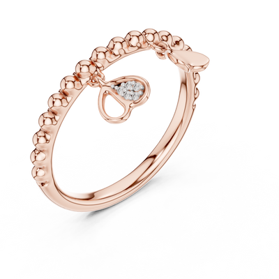 Aurelia Beaded Curve Diamond Ring