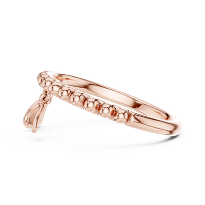 Aurelia Beaded Curve Diamond Ring