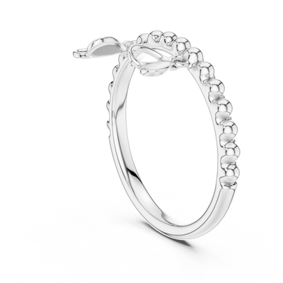 Aurelia Beaded Curve Diamond Ring