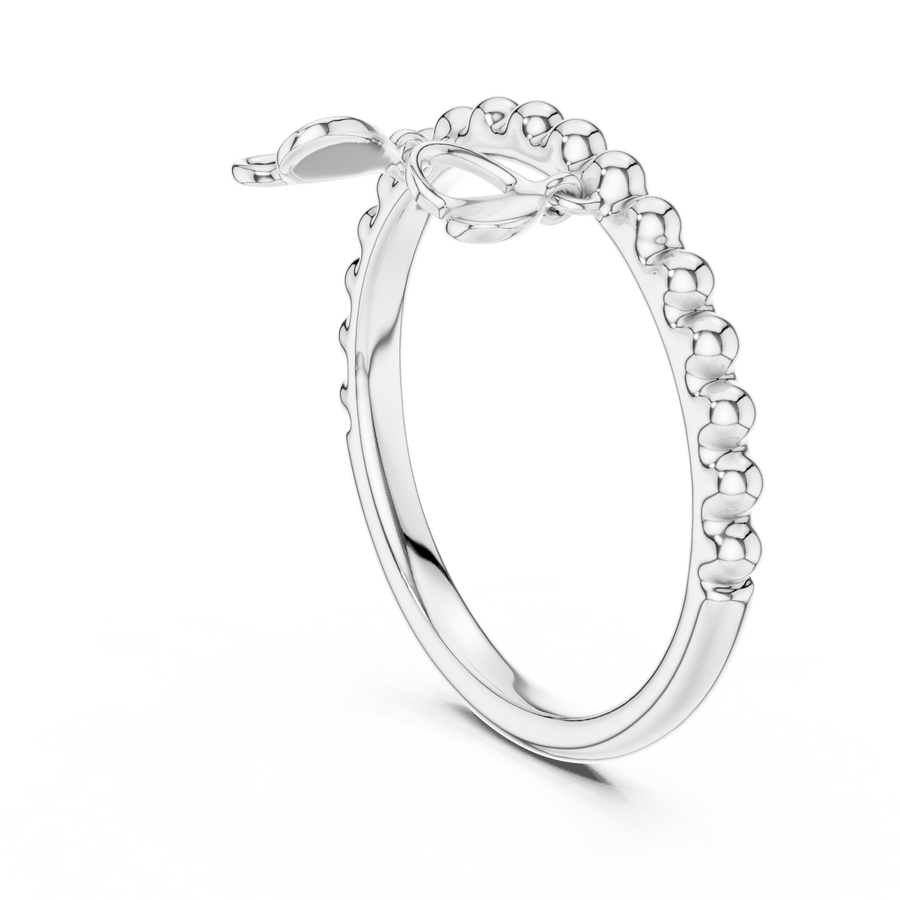 Aurelia Beaded Curve Diamond Ring