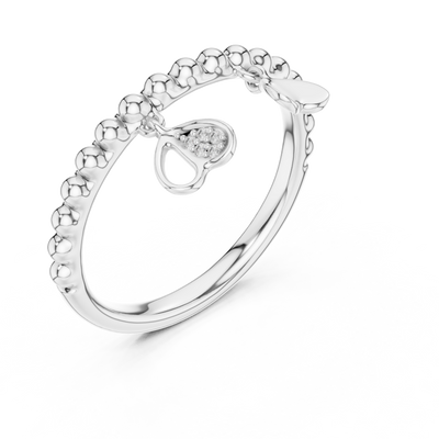 Aurelia Beaded Curve Diamond Ring