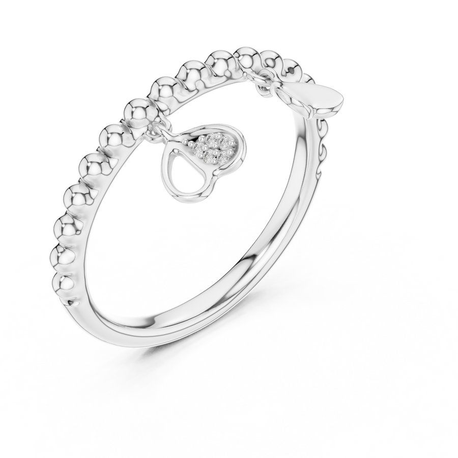 Aurelia Beaded Curve Diamond Ring