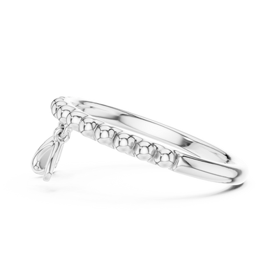 Aurelia Beaded Curve Diamond Ring