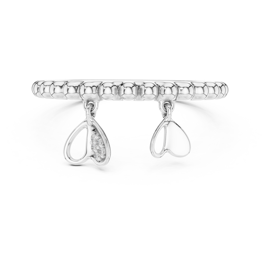 Aurelia Beaded Curve Diamond Ring