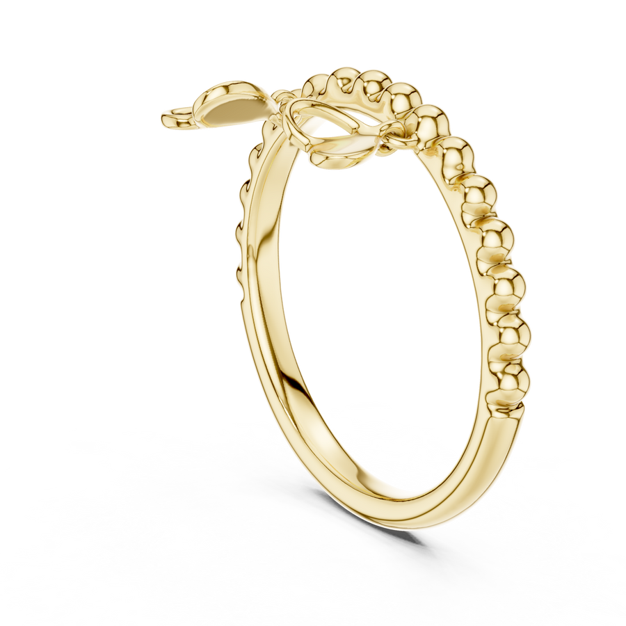 Aurelia Beaded Curve Diamond Ring