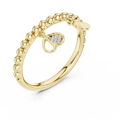 Aurelia Beaded Curve Diamond Ring