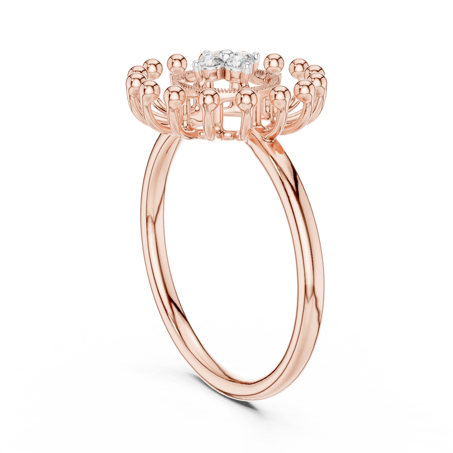 Marivelle Floral Halo Diamond Ring