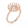 Marivelle Floral Halo Diamond Ring