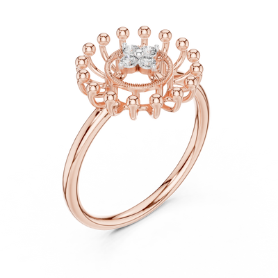Marivelle Floral Halo Diamond Ring