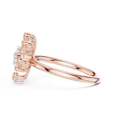Marivelle Floral Halo Diamond Ring