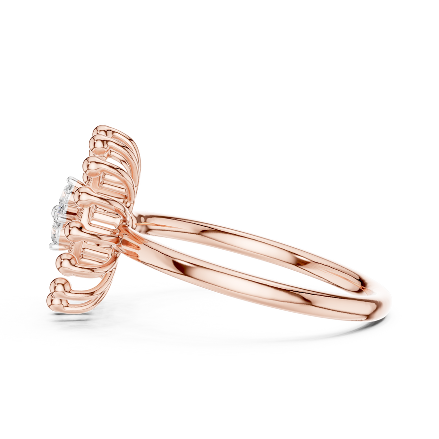 Marivelle Floral Halo Diamond Ring