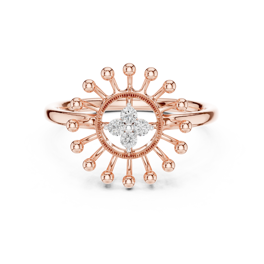 Marivelle Floral Halo Diamond Ring
