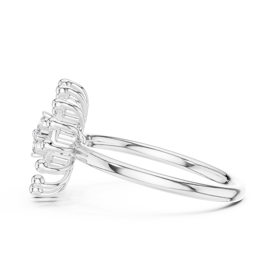 Marivelle Floral Halo Diamond Ring