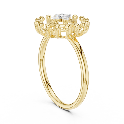 Marivelle Floral Halo Diamond Ring