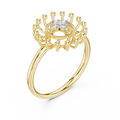 Marivelle Floral Halo Diamond Ring