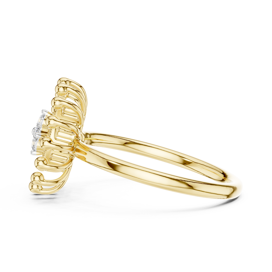 Marivelle Floral Halo Diamond Ring