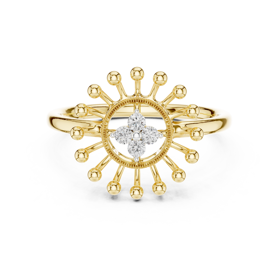 Marivelle Floral Halo Diamond Ring
