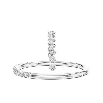 Lunelle Curved Pavé Diamond Ring