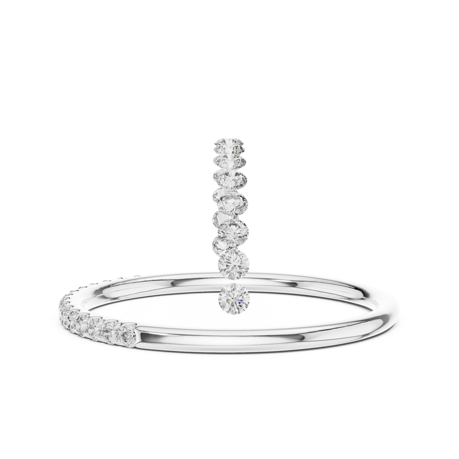Lunelle Curved Pavé Diamond Ring