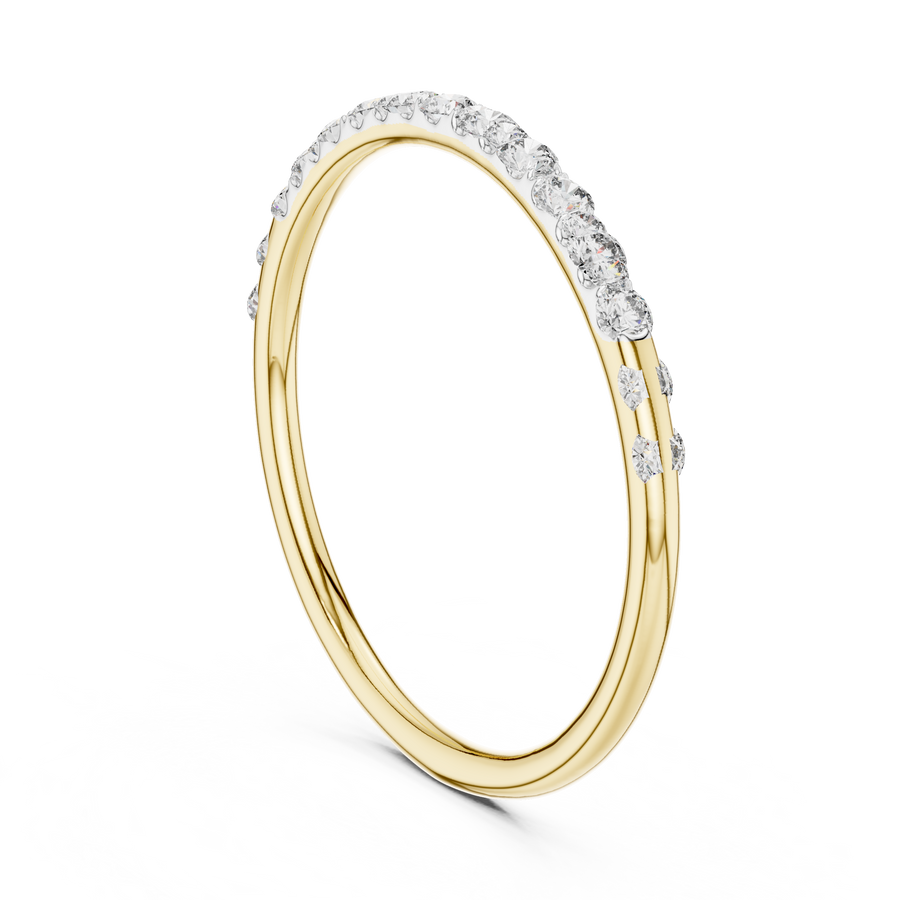 Lunelle Curved Pavé Diamond Ring