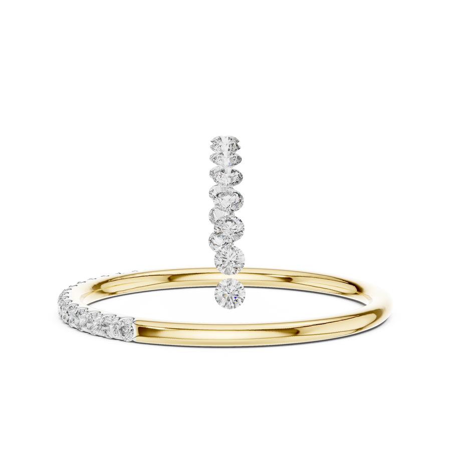 Lunelle Curved Pavé Diamond Ring