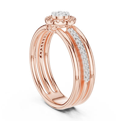 Celestienne Round Cluster Pavé  Diamond Ring