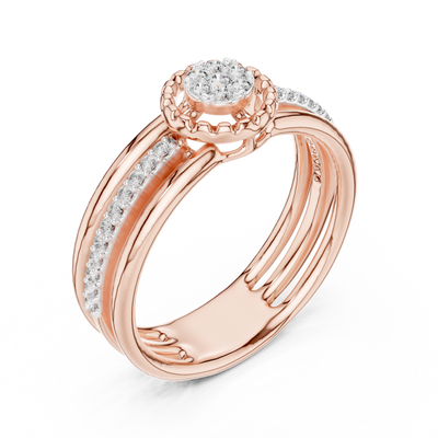 Celestienne Round Cluster Pavé  Diamond Ring