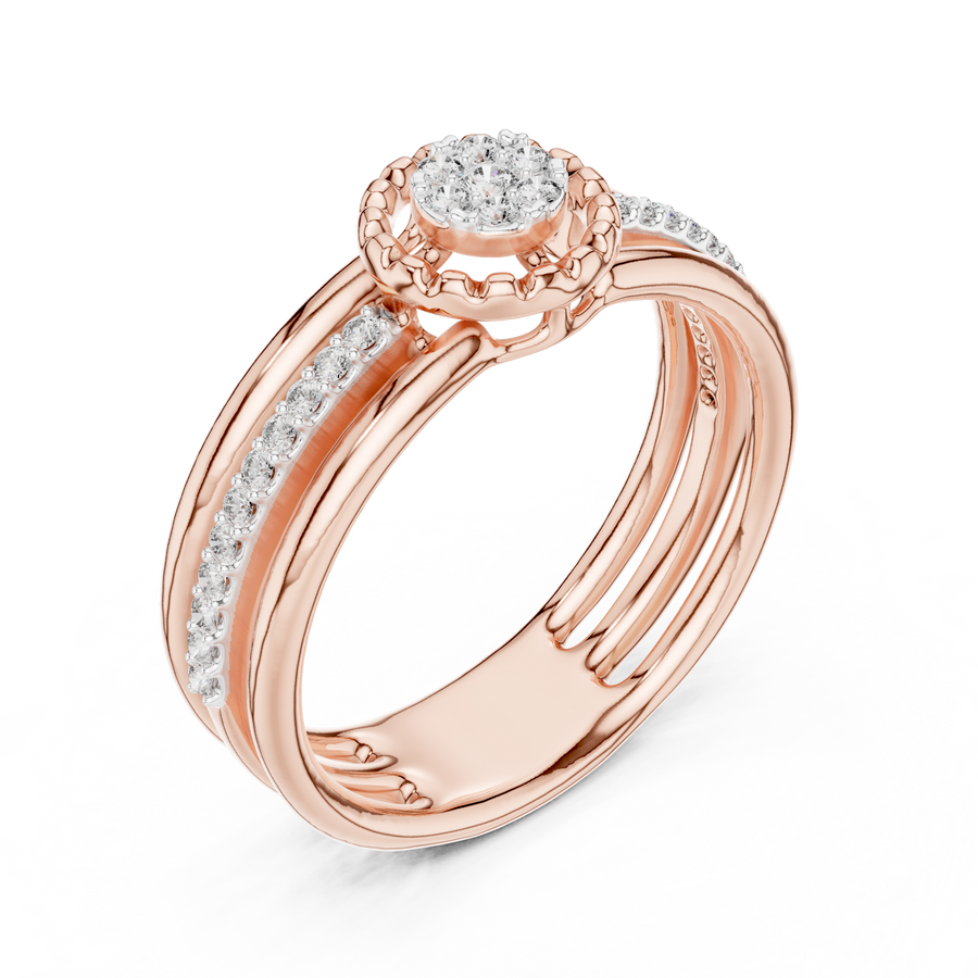 Celestienne Round Cluster Pavé  Diamond Ring