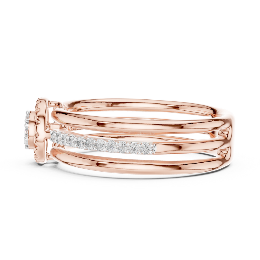 Celestienne Round Cluster Pavé  Diamond Ring