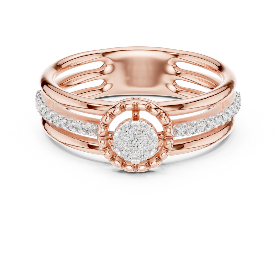 Celestienne Round Cluster Pavé  Diamond Ring
