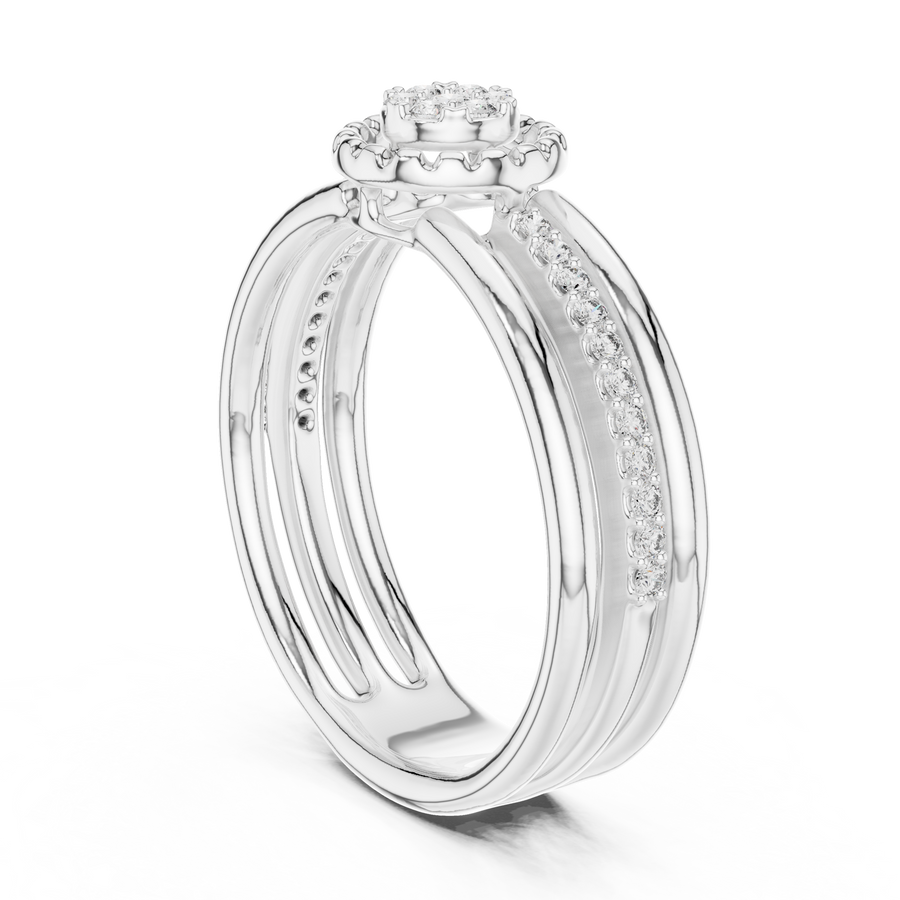 Celestienne Round Cluster Pavé  Diamond Ring