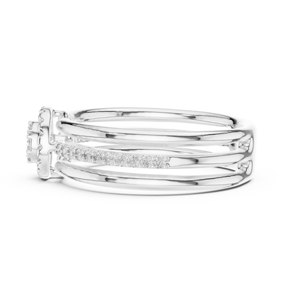Celestienne Round Cluster Pavé  Diamond Ring