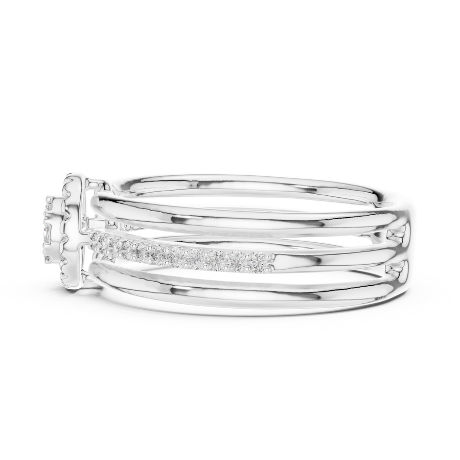 Celestienne Round Cluster Pavé  Diamond Ring