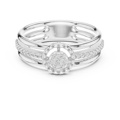 Celestienne Round Cluster Pavé  Diamond Ring