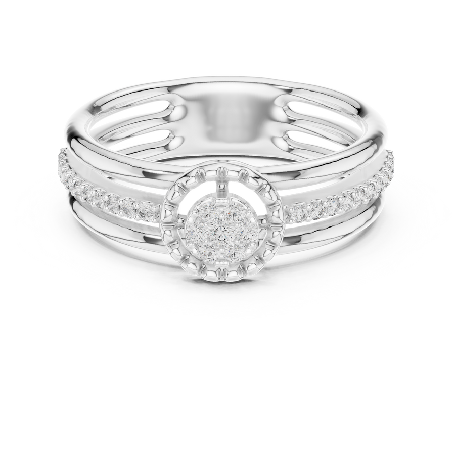 Celestienne Round Cluster Pavé  Diamond Ring