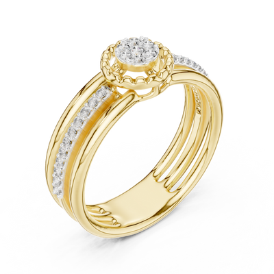 Celestienne Round Cluster Pavé  Diamond Ring