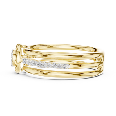 Celestienne Round Cluster Pavé  Diamond Ring