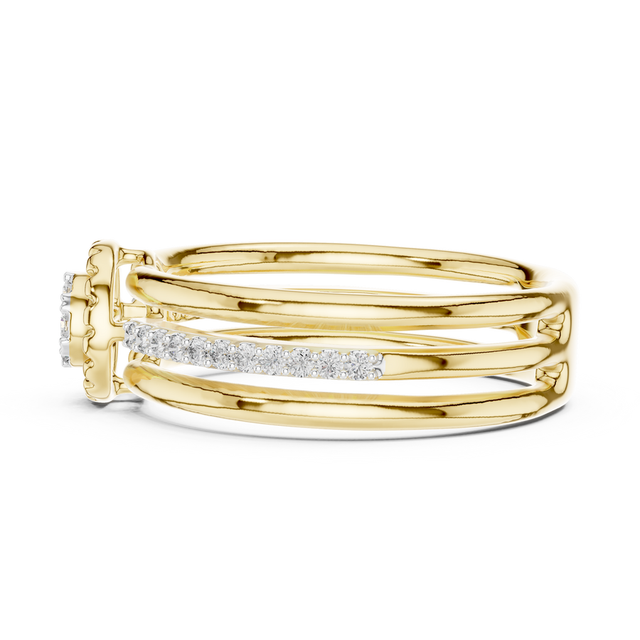 Celestienne Round Cluster Pavé  Diamond Ring