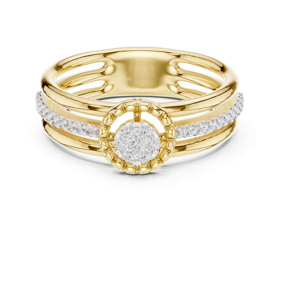 Celestienne Round Cluster Pavé  Diamond Ring