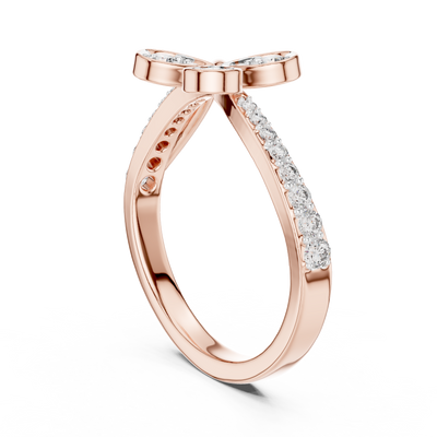 Virellienne Floral Twist Diamond Ring