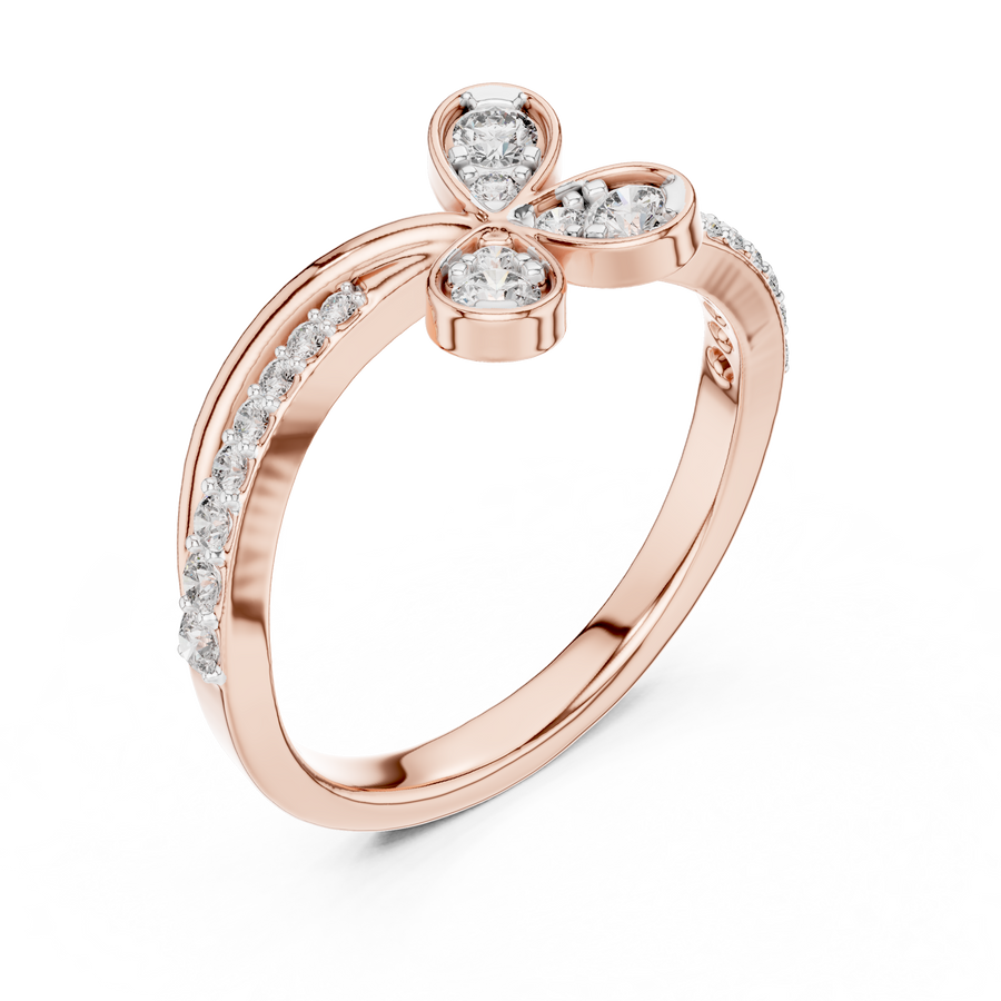 Virellienne Floral Twist Diamond Ring