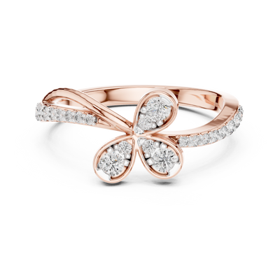 Virellienne Floral Twist Diamond Ring