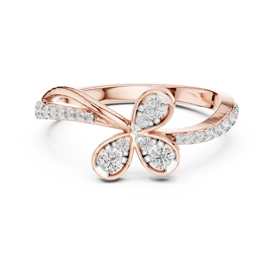 Virellienne Floral Twist Diamond Ring