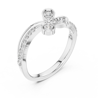 Virellienne Floral Twist Diamond Ring