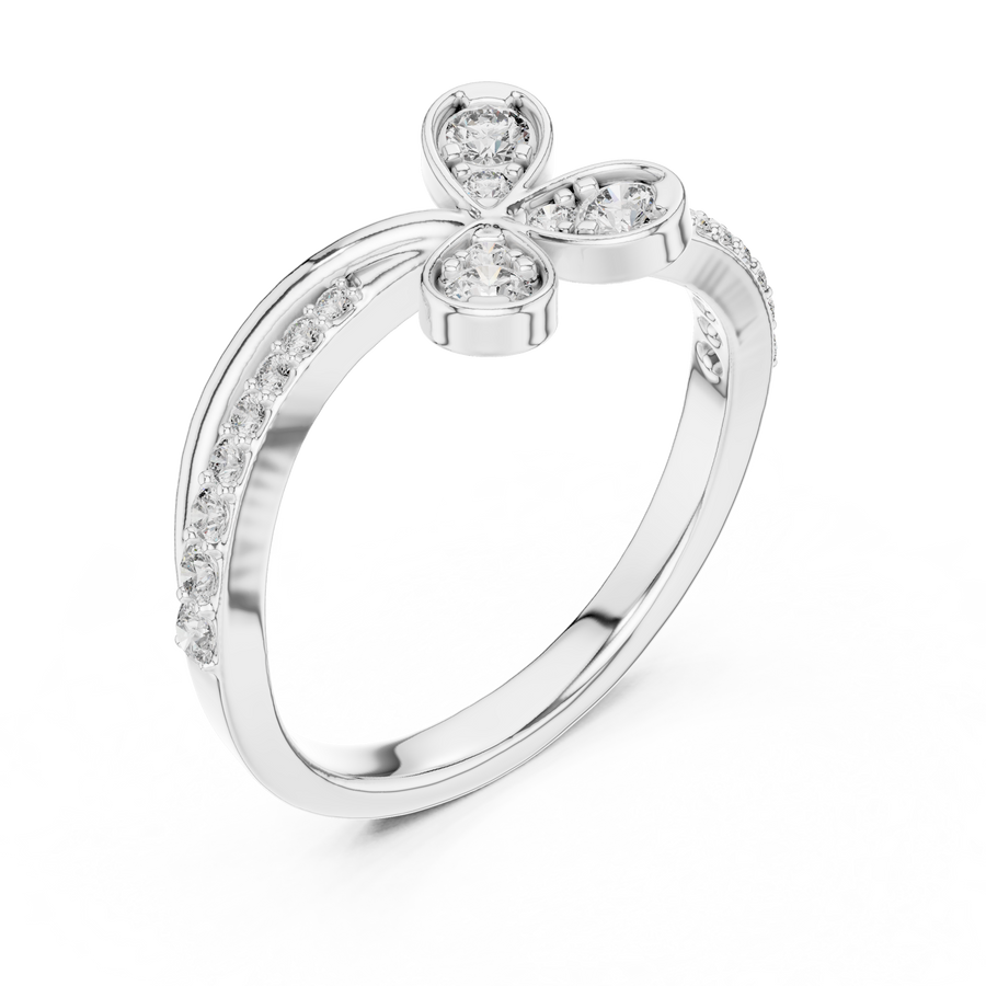 Virellienne Floral Twist Diamond Ring
