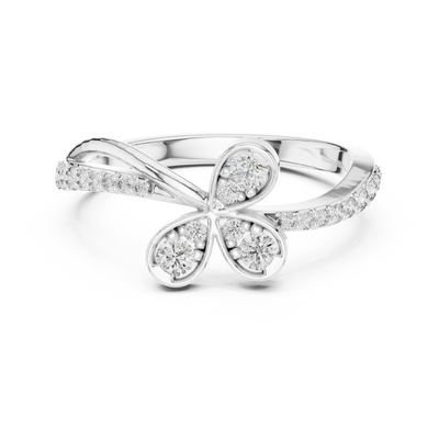 Virellienne Floral Twist Diamond Ring
