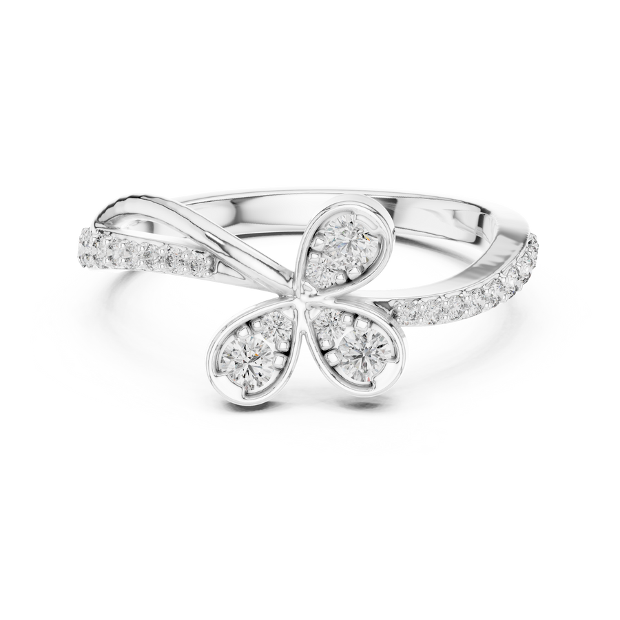 Virellienne Floral Twist Diamond Ring