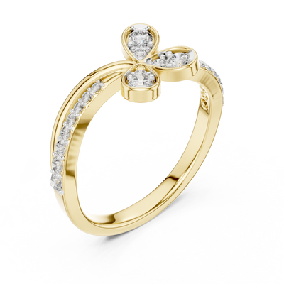 Virellienne Floral Twist Diamond Ring