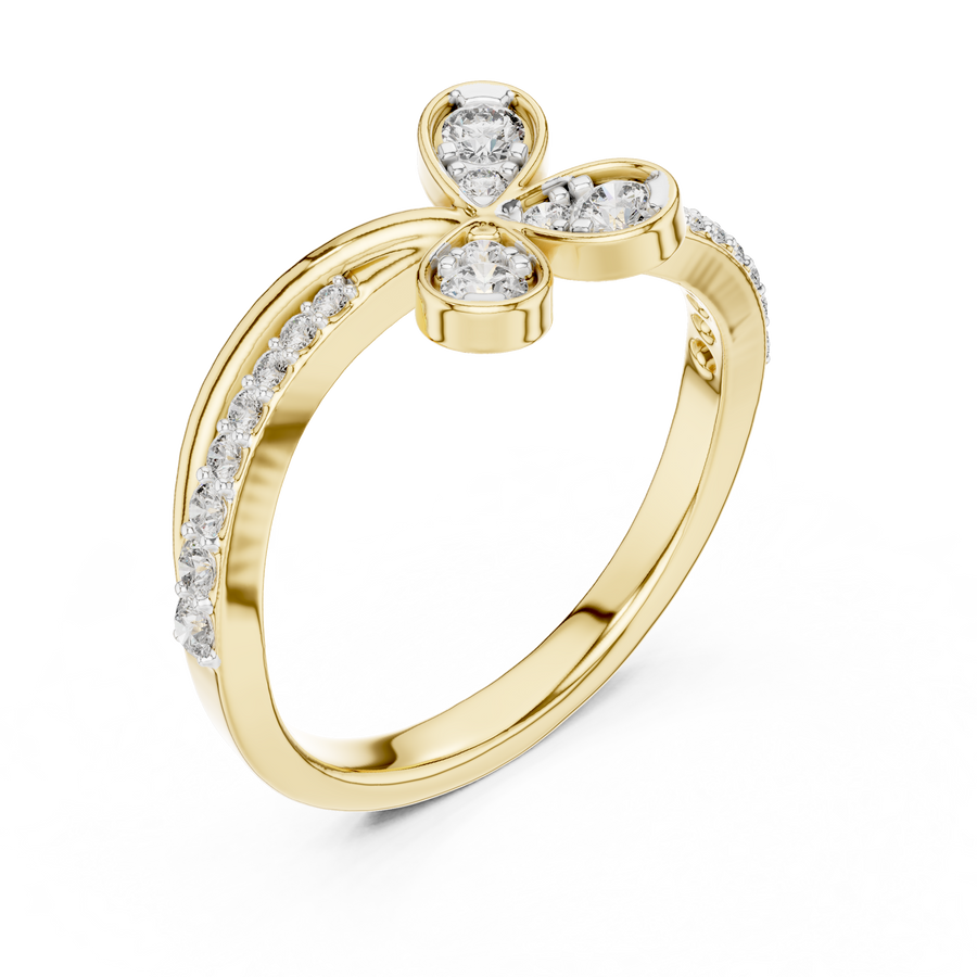 Virellienne Floral Twist Diamond Ring
