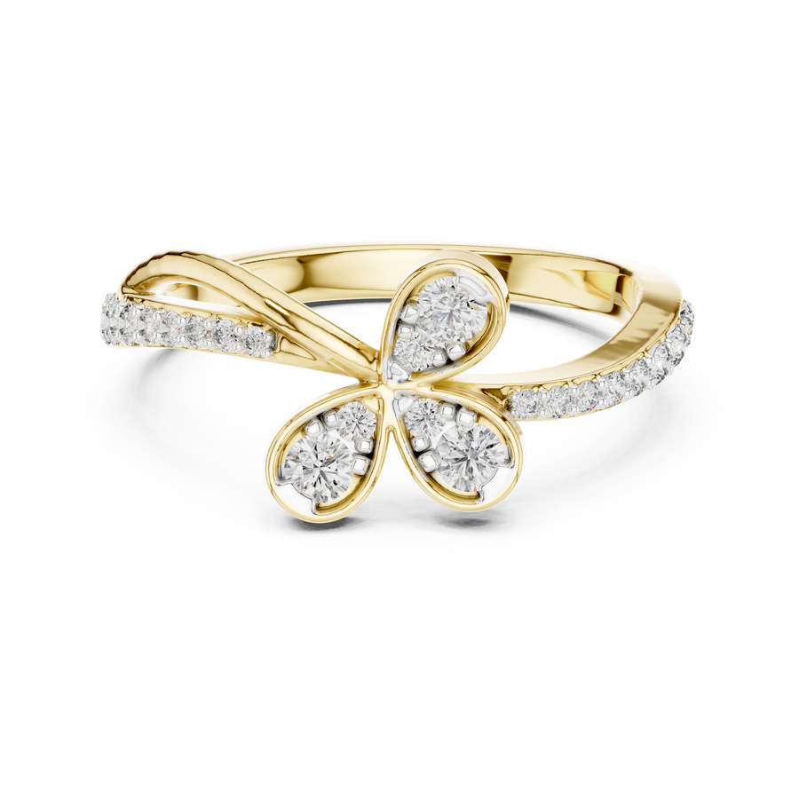 Virellienne Floral Twist Diamond Ring